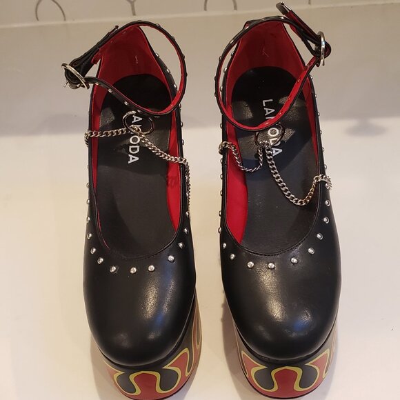 Desire Fire Platform Heels by LAMODA - Picture 3 of 12